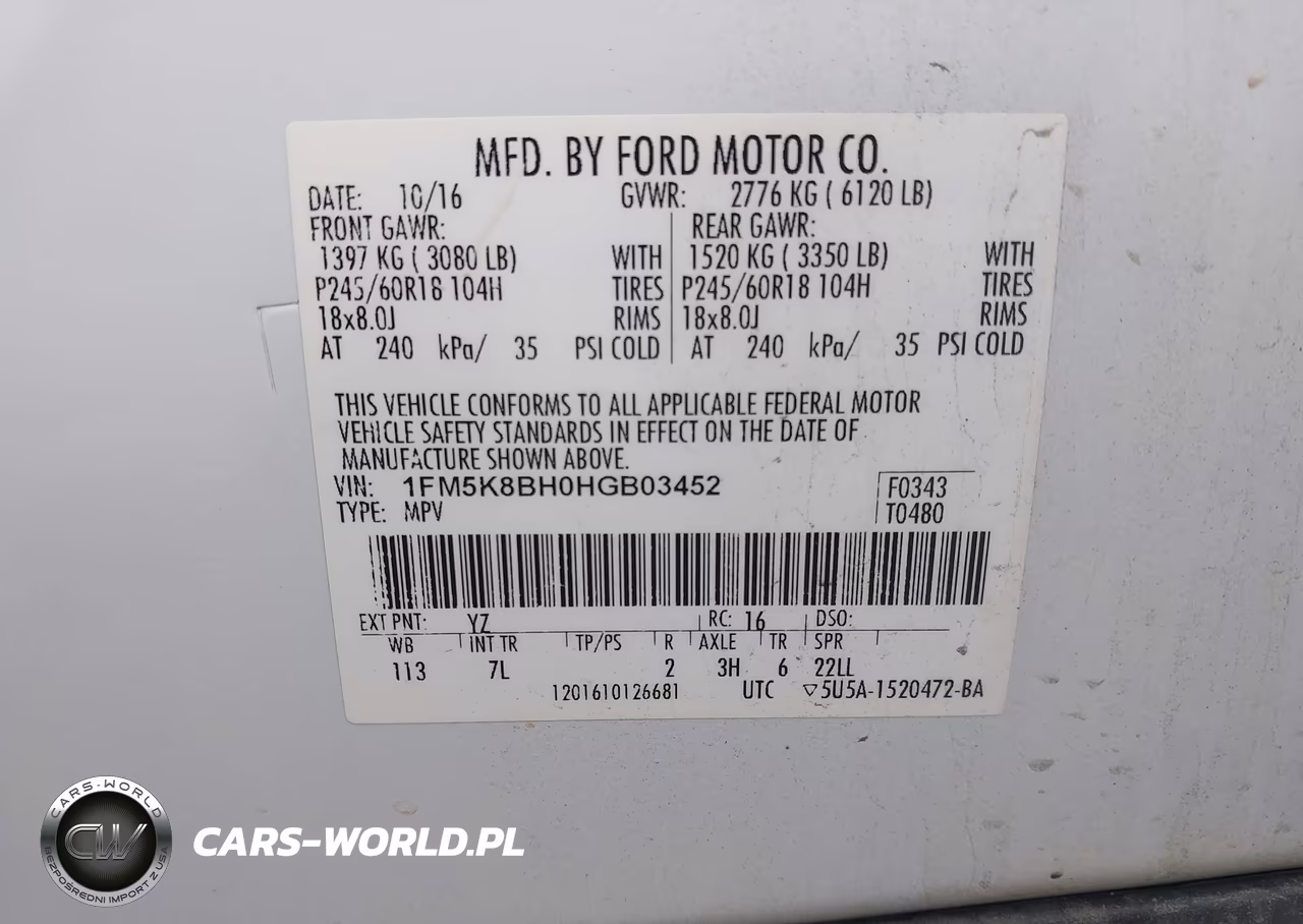 2017 Ford Explorer VIN:1FM5K8BH0HGB03452 - 9
