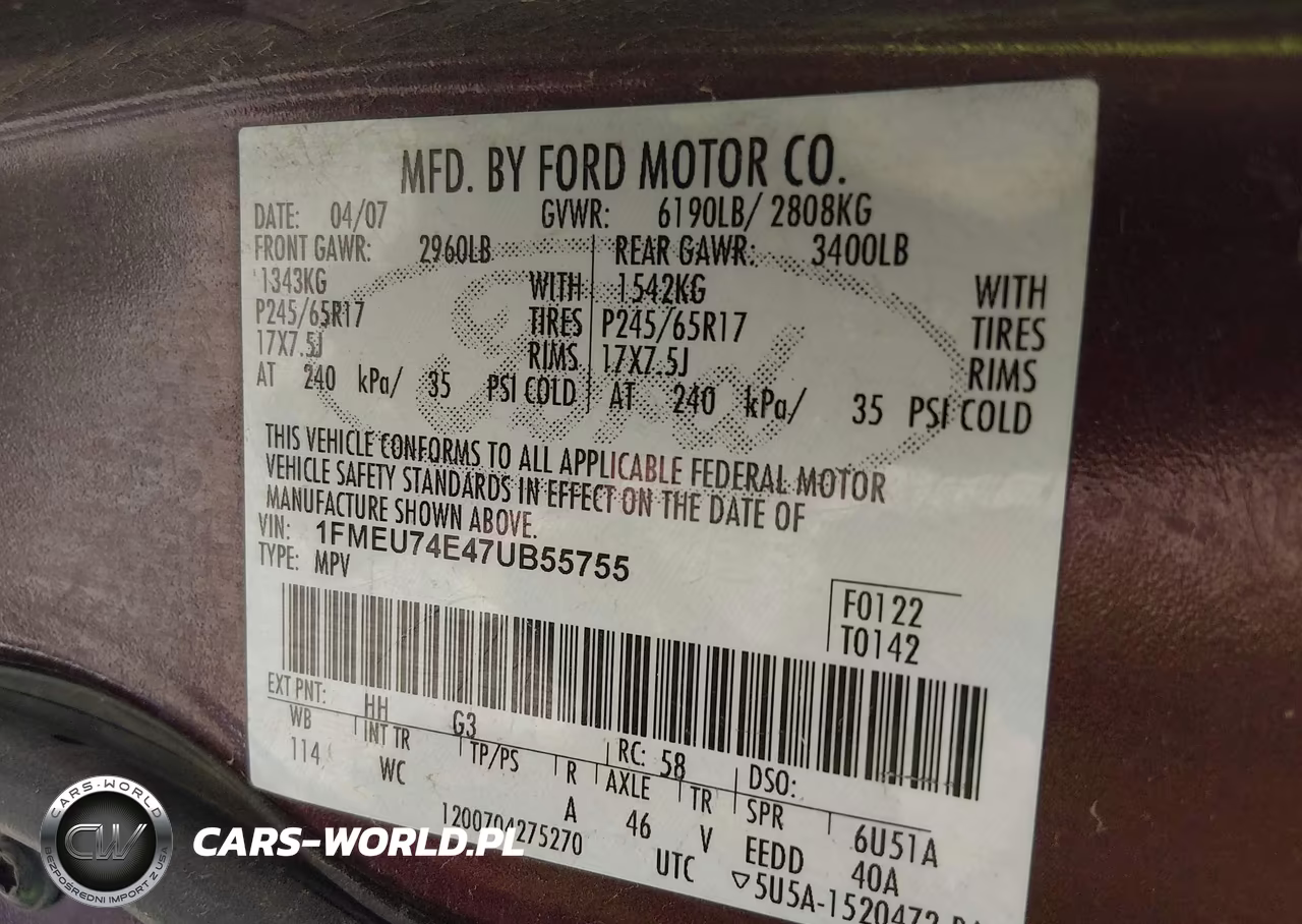 2007 Ford Explorer Eddie Bauer VIN:1FMEU74E47UB55755 - 9