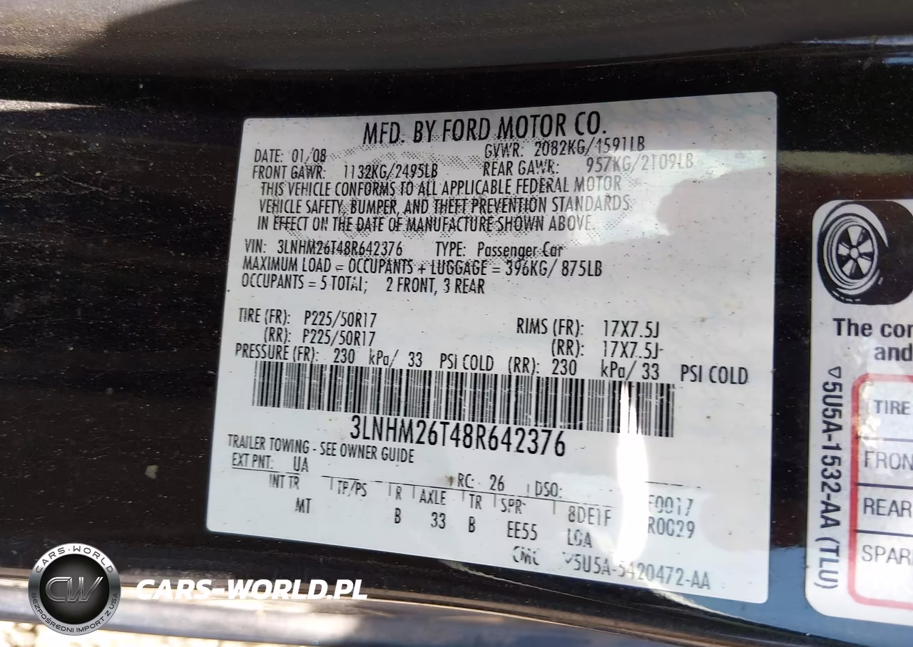 2008 Lincoln Mkz VIN:3LNHM26T48R642376 - 9
