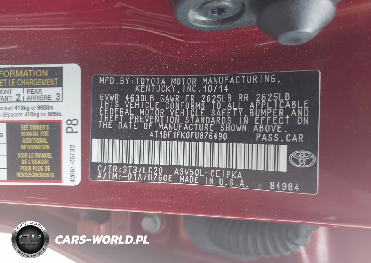 2015 Toyota Camry Xse VIN:4T1BF1FK0FU876490 - 9