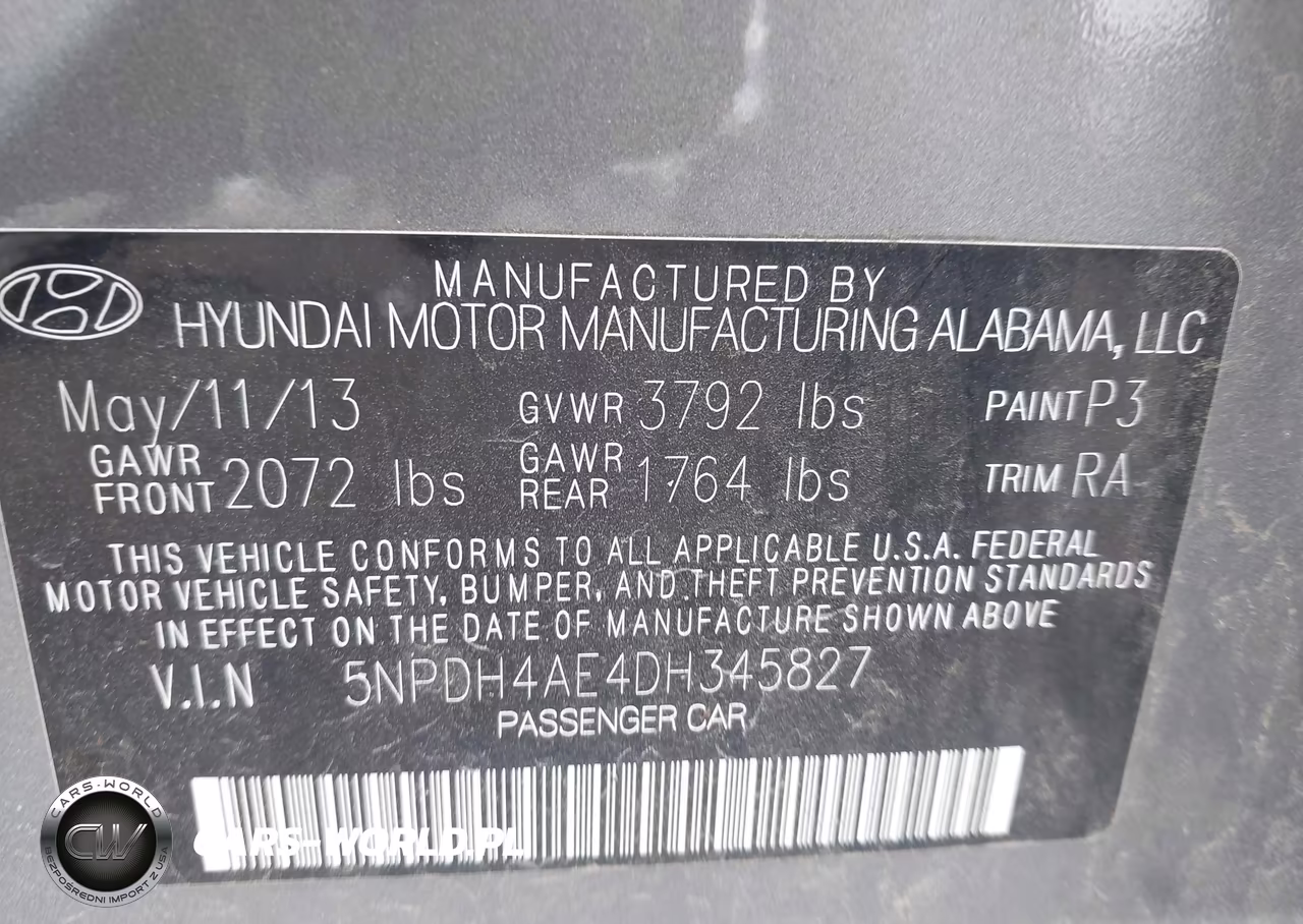 2013 Hyundai Elantra Limited VIN:5NPDH4AE4DH345827 - 9