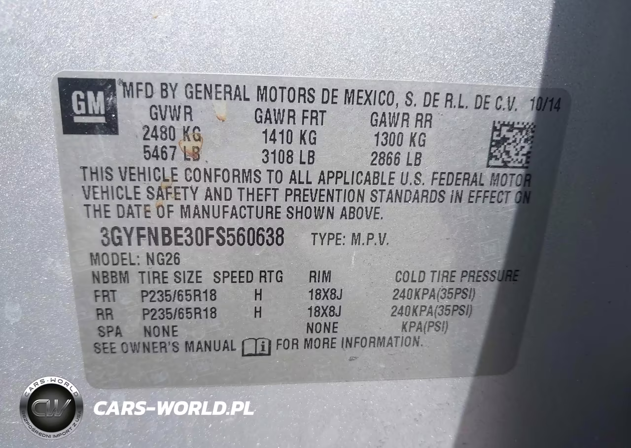 2015 Cadillac Srx Luxury Collection VIN:3GYFNBE30FS560638 - 9