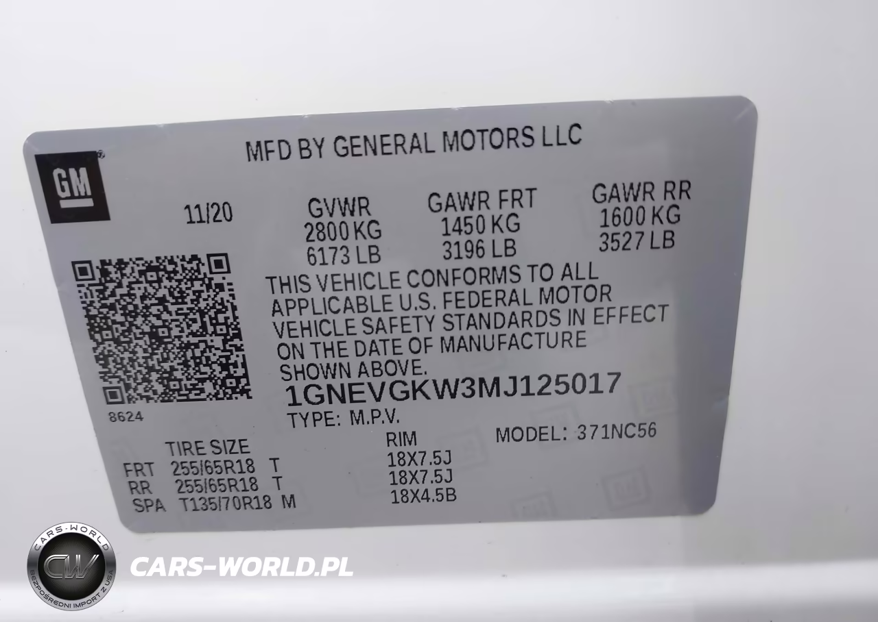 2021 Chevrolet Traverse Awd Lt Cloth VIN:1GNEVGKW3MJ125017 - 9