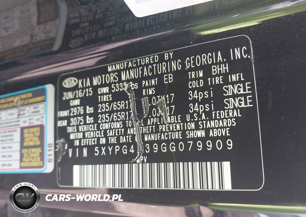 2016 Kia Sorento 2.4L Lx VIN:5XYPG4A39GG079909 - 9