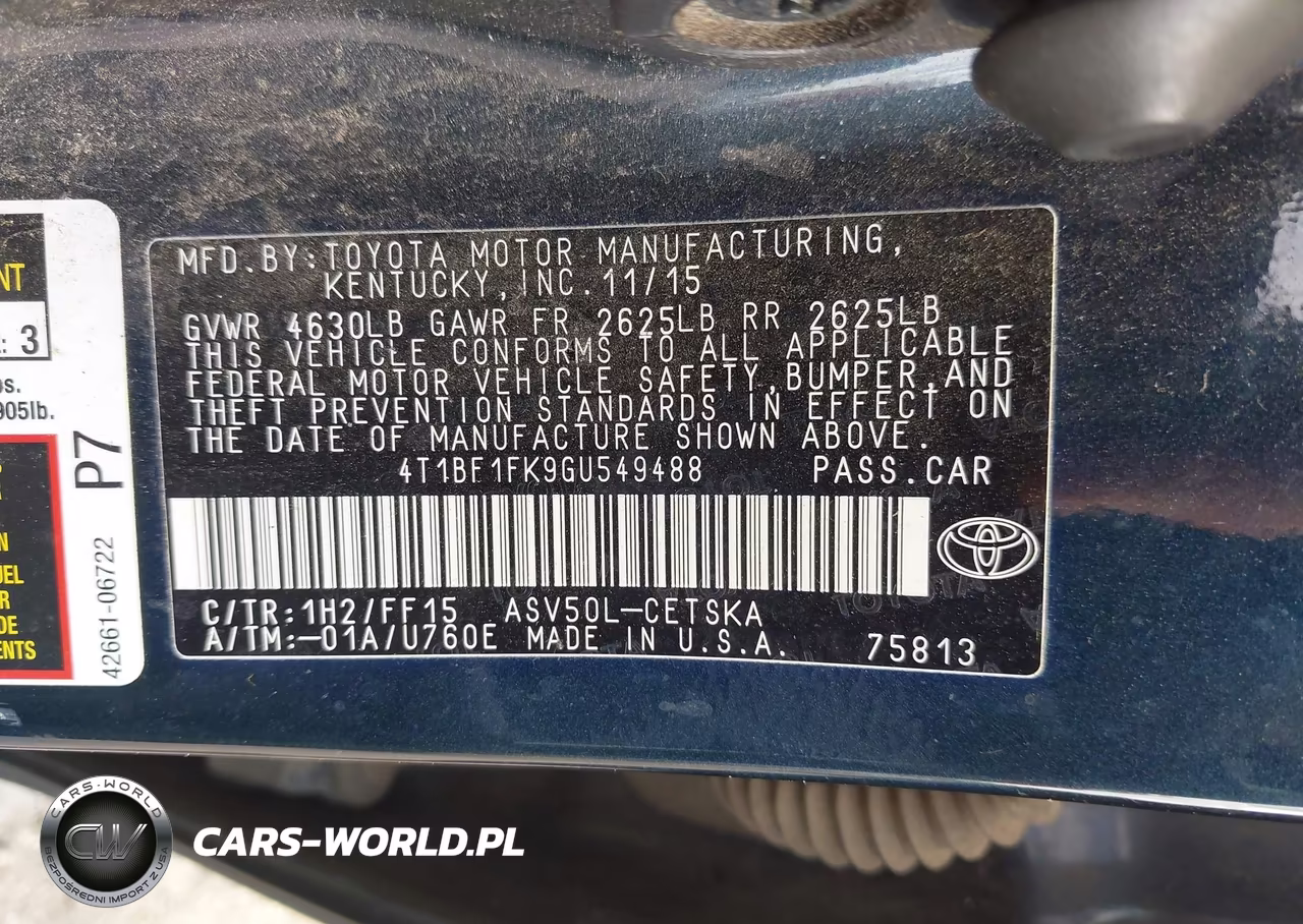 2016 Toyota Camry Se VIN:4T1BF1FK9GU549488 - 9
