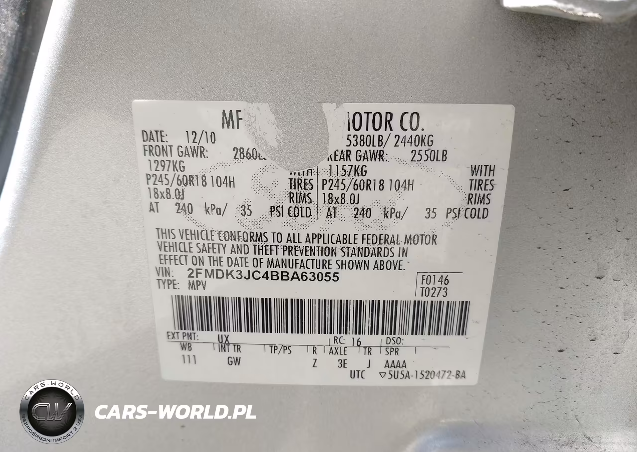 2011 Ford Edge Sel VIN:2FMDK3JC4BBA63055 - 9