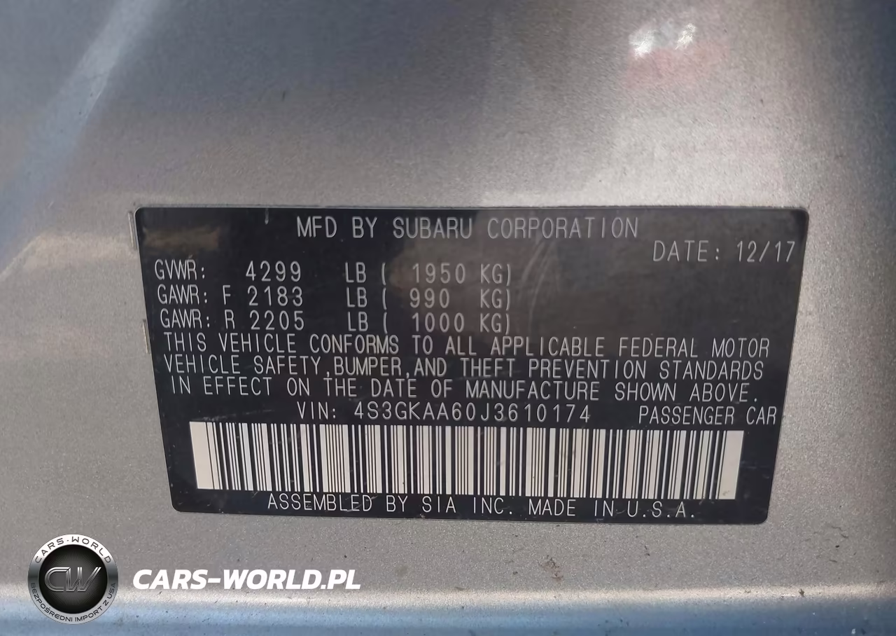 2018 Subaru Impreza 2.0I VIN:4S3GKAA60J3610174 - 9