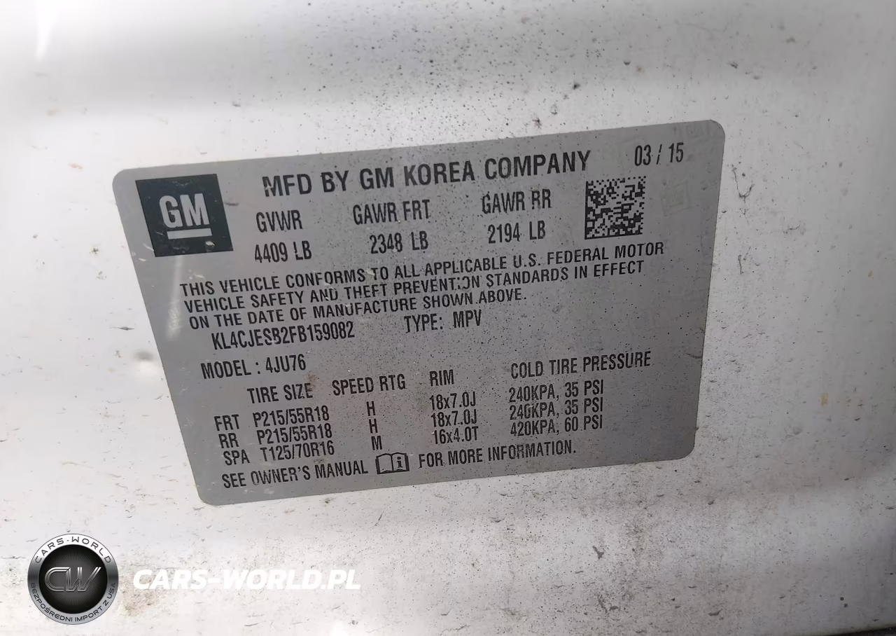 2015 Buick Encore VIN:KL4CJESB2FB159082 - 9