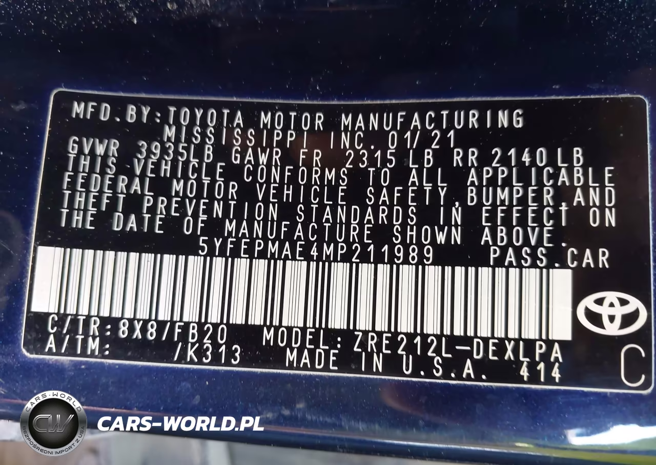 2021 Toyota Corolla Le VIN:5YFEPMAE4MP211989 - 9