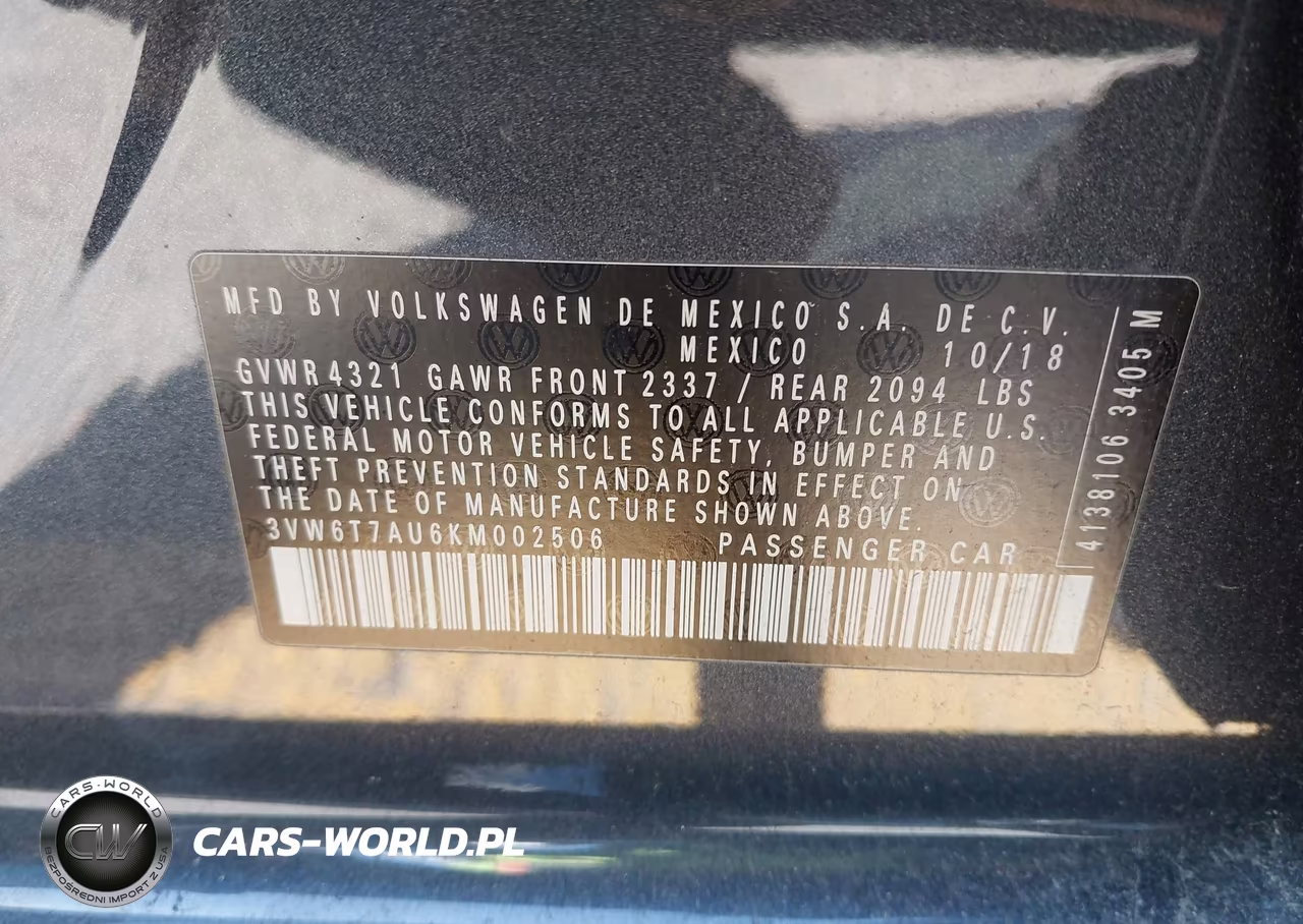 2019 Volkswagen Golf Gti 2.0T Autobahn-2.0T Rabbit Edition-2.0T S-2.0T Se VIN:3VW6T7AU6KM002506 - 9
