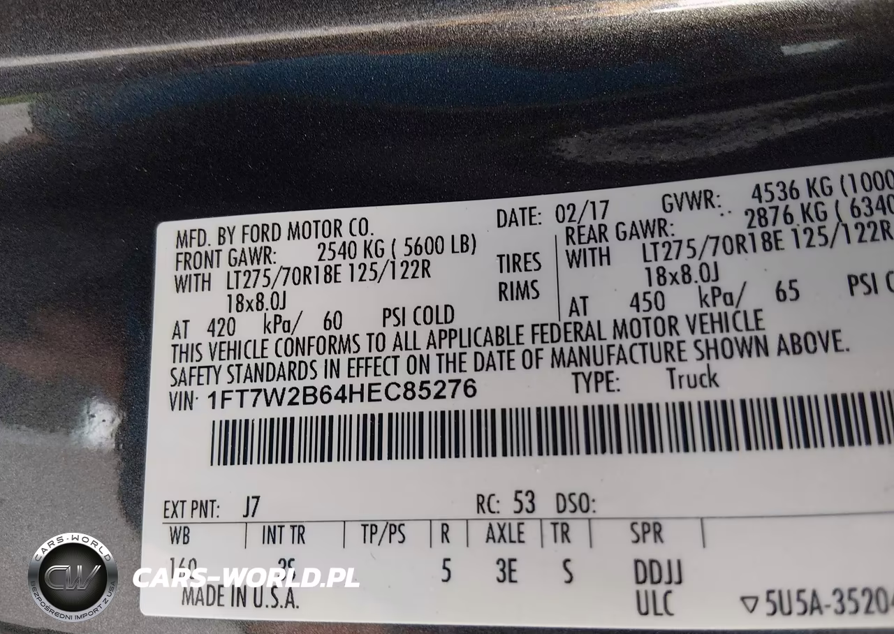 2017 Ford F-250 Xlt VIN:1FT7W2B64HEC85276 - 9