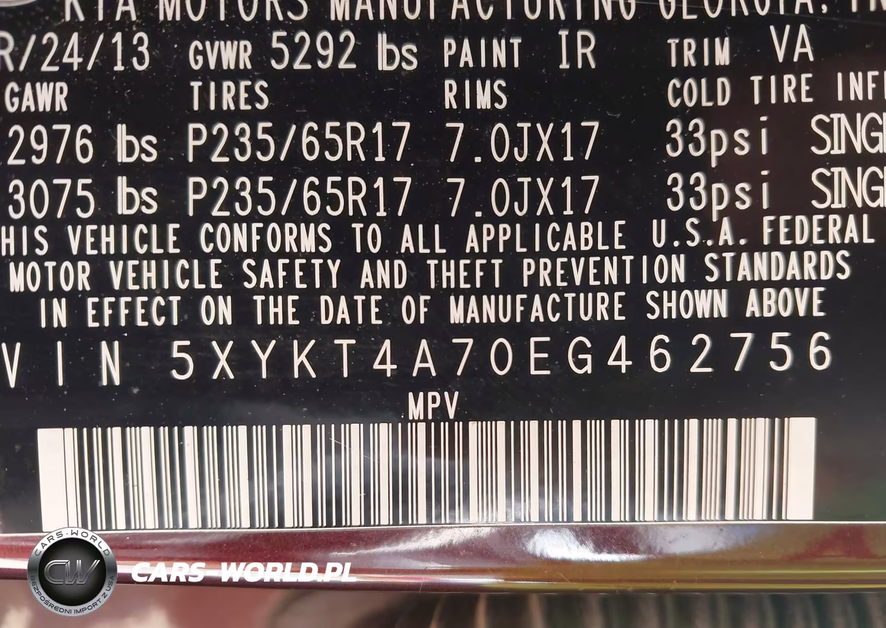 2014 Kia Sorento Lx V6 VIN:5XYKT4A70EG462756 - 9