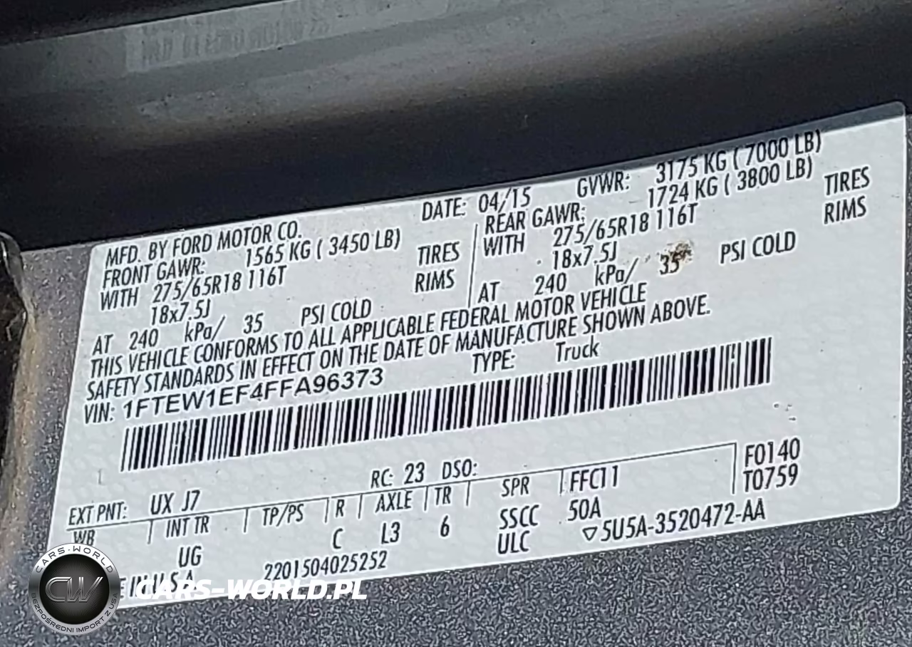 2015 Ford F-150 Xlt VIN:1FTEW1EF4FFA96373 - 9