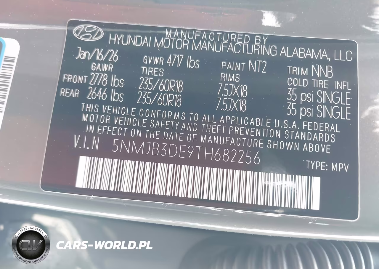 2026 Hyundai Tucson Sel VIN:5NMJB3DE9TH682256 - 9