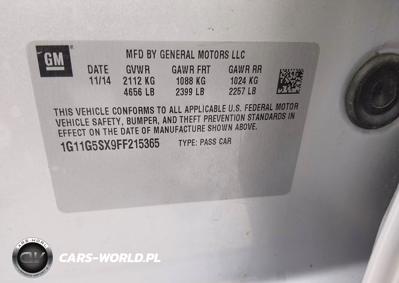 2015 Chevrolet Malibu 2Lz VIN:1G11G5SX9FF215365 - 9