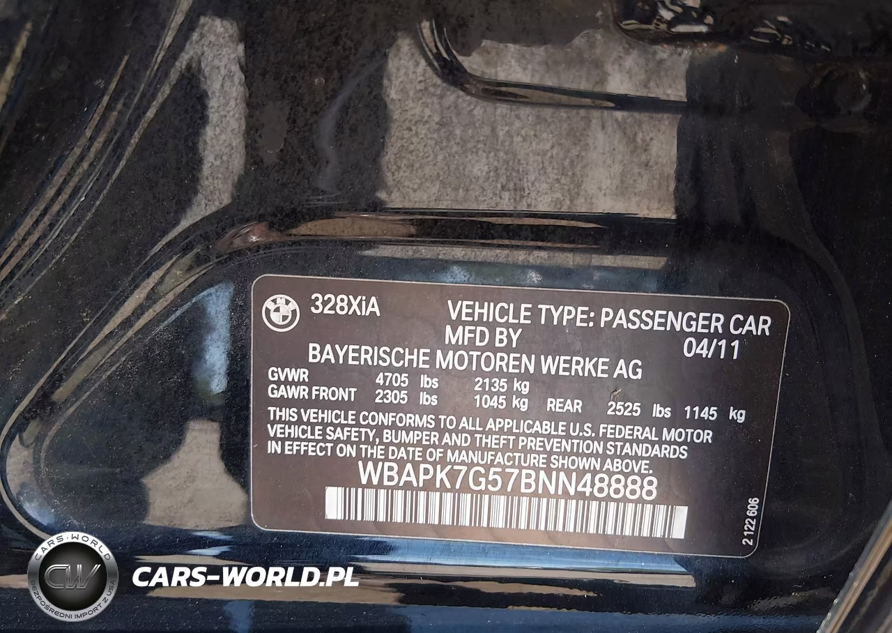 2011 BMW 328I xDrive VIN:WBAPK7G57BNN48888 - 9