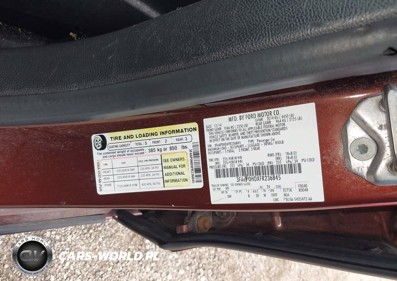 2015 Ford Fusion Se VIN:3FA6P0HDXFR236845 - 9