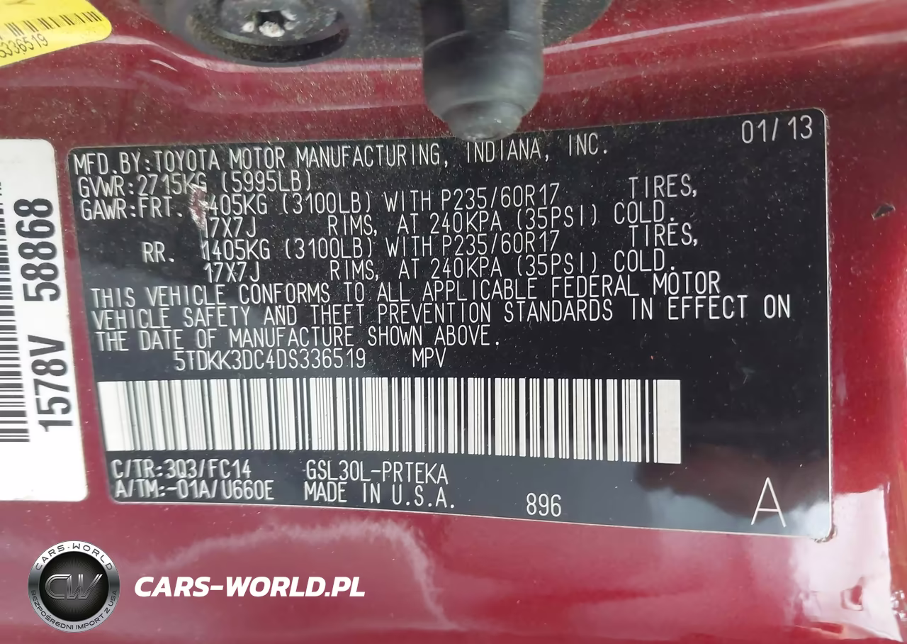 2013 Toyota Sienna Le V6 8 Passenger VIN:5TDKK3DC4DS336519 - 9