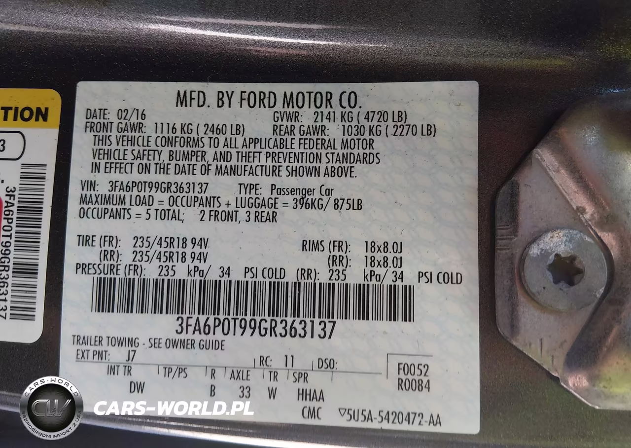 2016 Ford Fusion Se VIN:3FA6P0T99GR363137 - 9