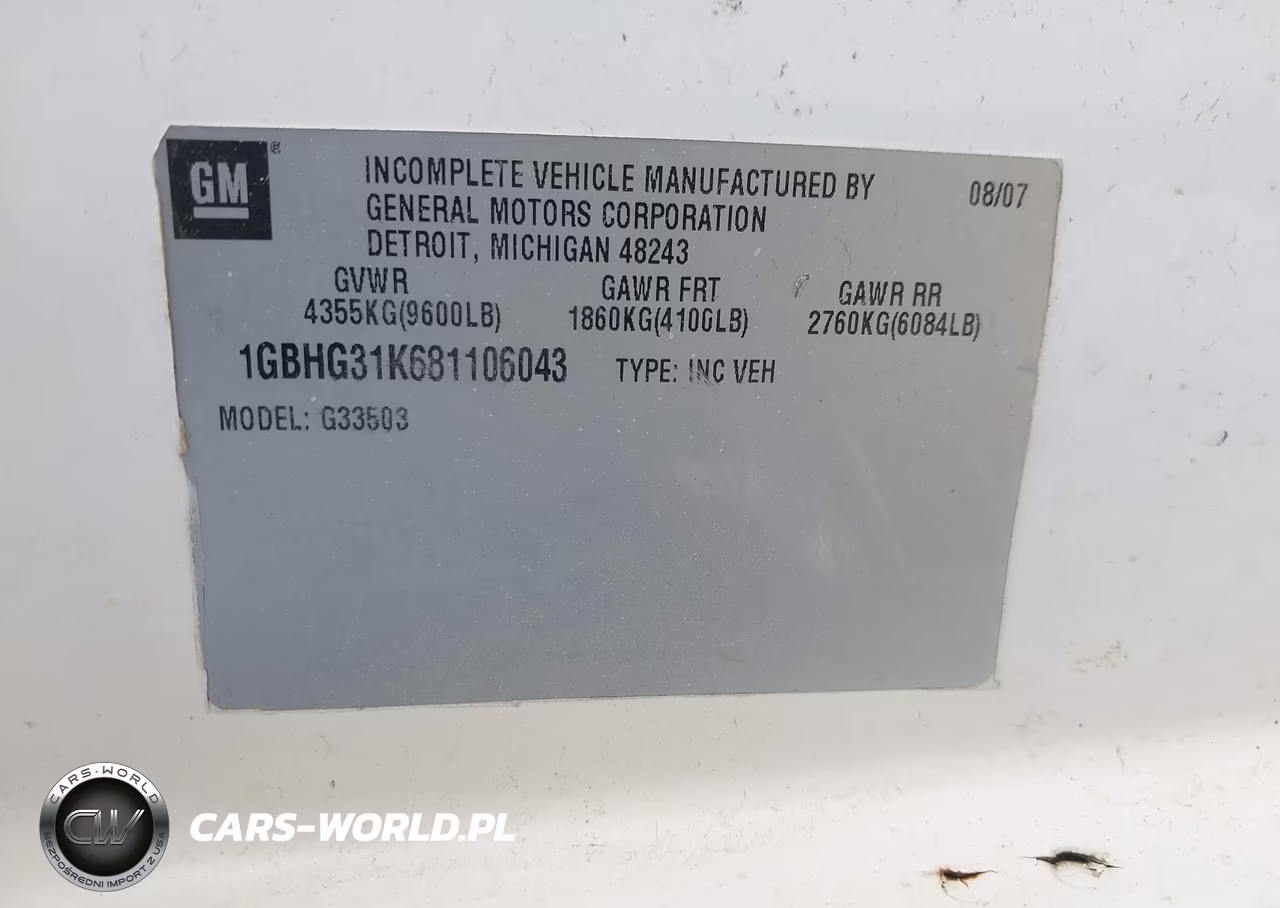 2008 Chevrolet Express Cutaway Work Van VIN:1GBHG31K681106043 - 8