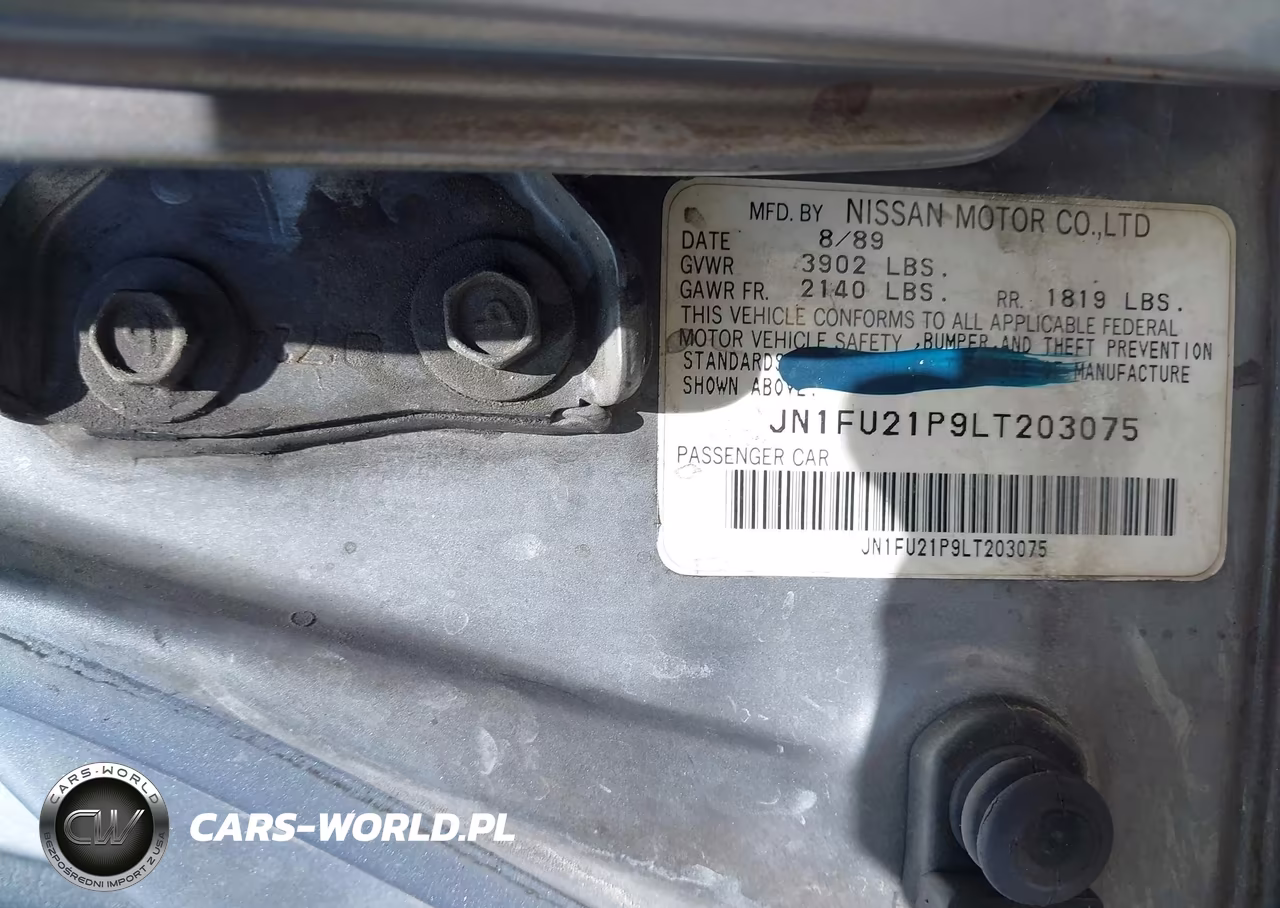 1990 Nissan Stanza VIN:JN1FU21P9LT203075 - 9