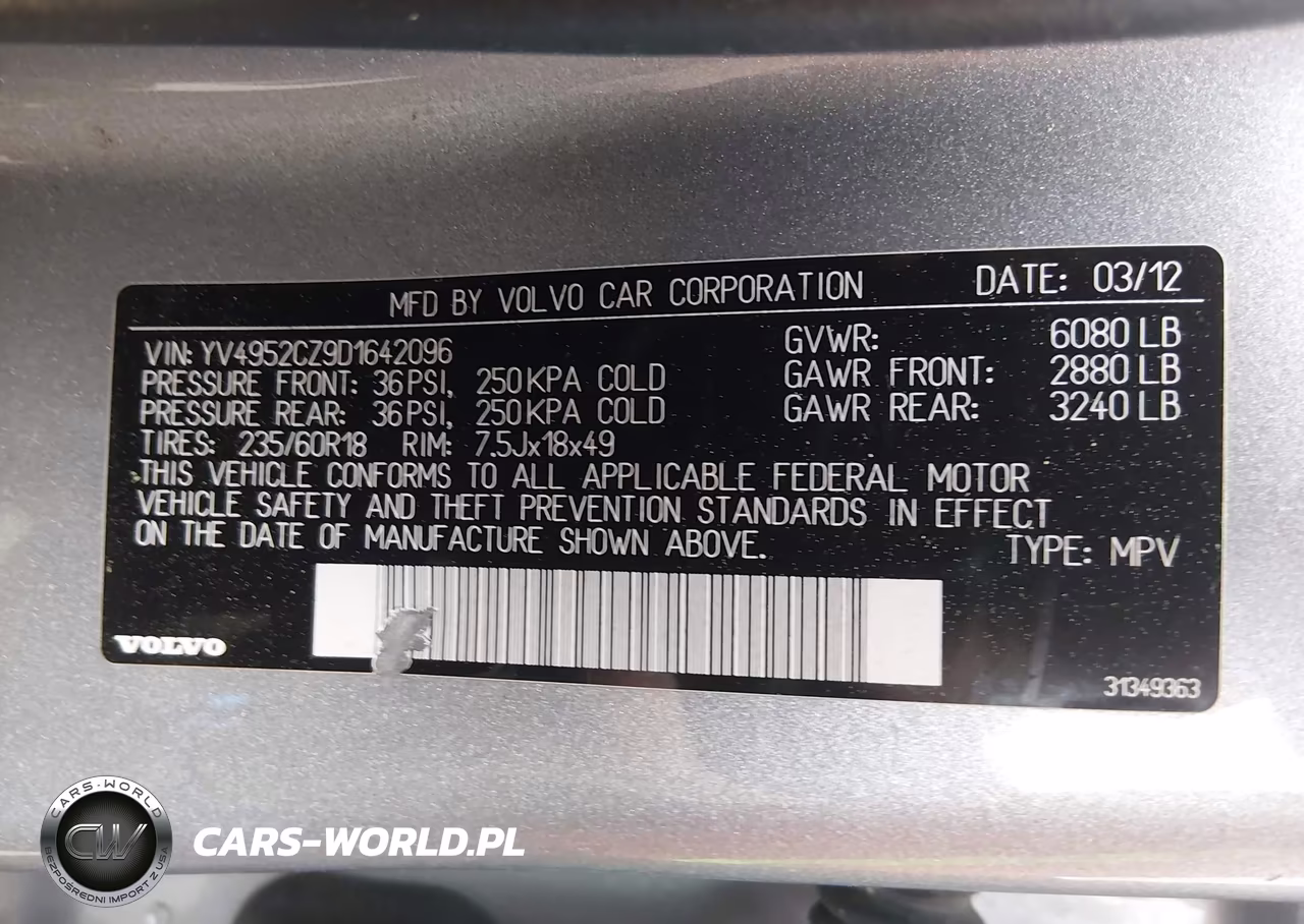 2013 Volvo Xc90 3.2-3.2 Platinum-3.2 Premier Plus VIN:YV4952CZ9D1642096 - 9