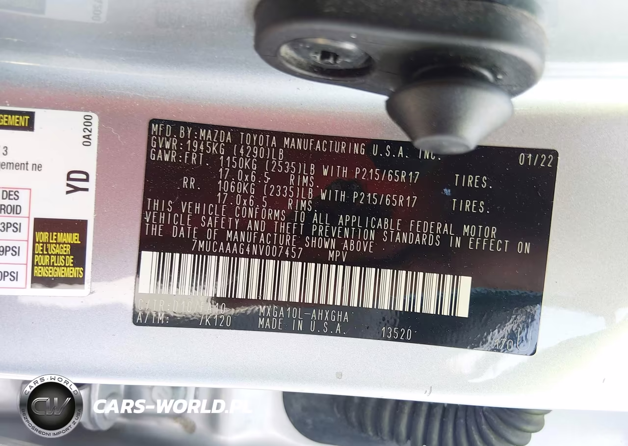 2022 Toyota Corolla Cross Le VIN:7MUCAAAG4NV007457 - 9