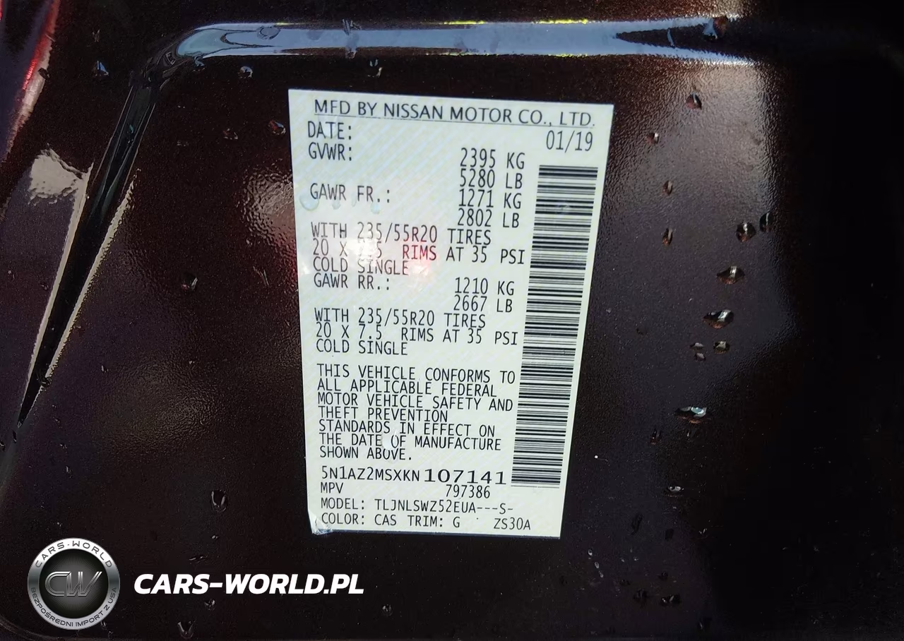 2019 Nissan Murano Platinum VIN:5N1AZ2MSXKN107141 - 9