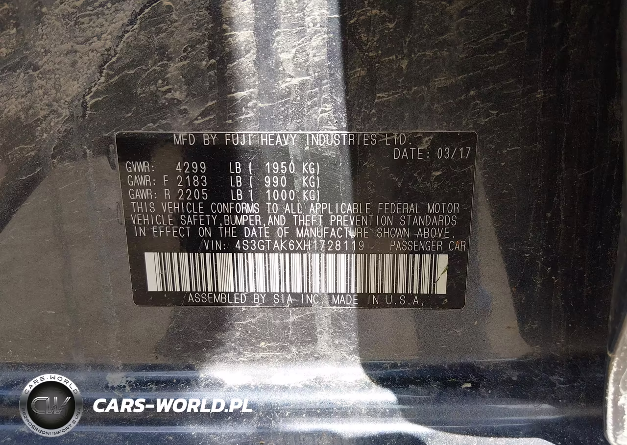 2017 Subaru Impreza 2.0I Sport VIN:4S3GTAK6XH1728119 - 9