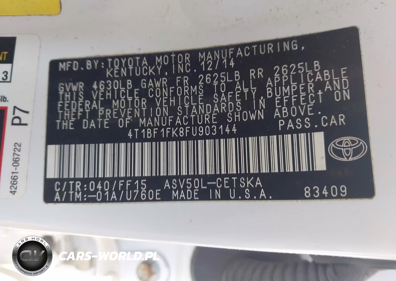 2015 Toyota Camry Se VIN:4T1BF1FK8FU903144 - 9