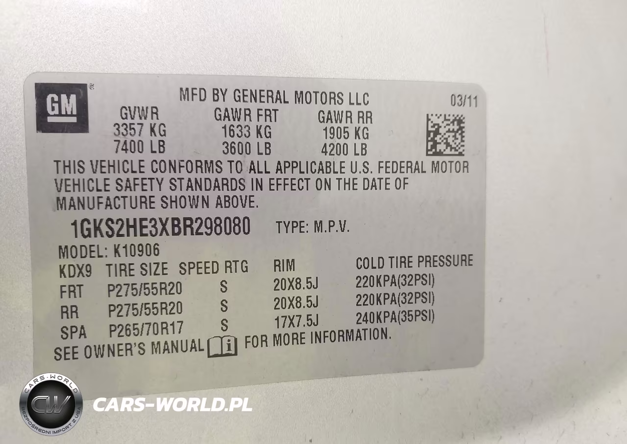 2011 GMC Yukon Xl 1500 Sle VIN:1GKS2HE3XBR298080 - 9