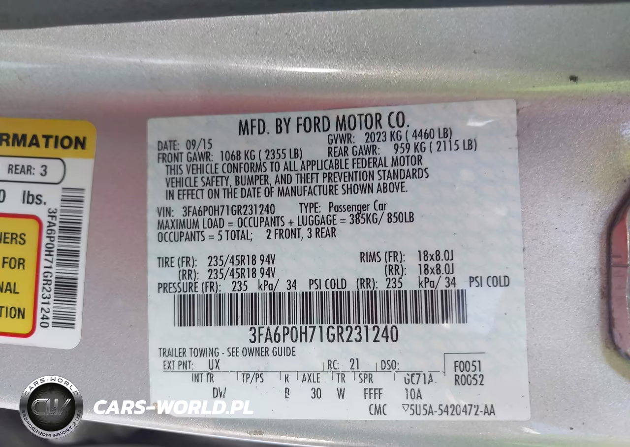2016 Ford Fusion Se VIN:3FA6P0H71GR231240 - 9