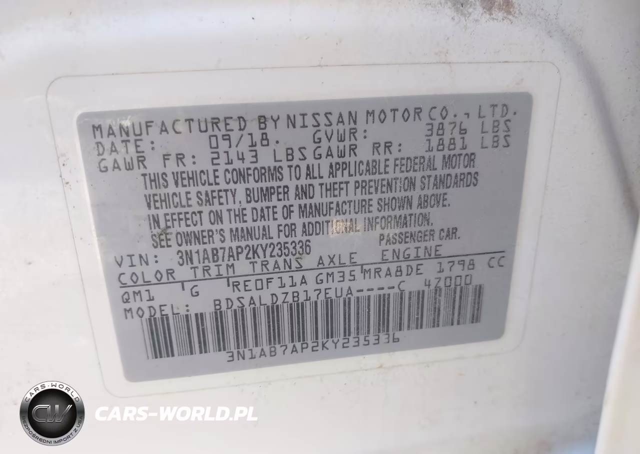 2019 Nissan Sentra Sv VIN:3N1AB7AP2KY235336 - 9