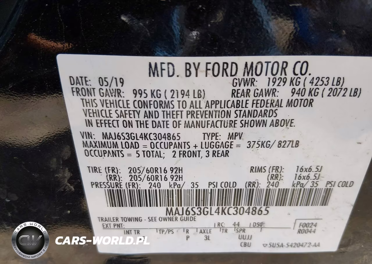 2019 Ford Ecosport Se VIN:MAJ6S3GL4KC304865 - 9