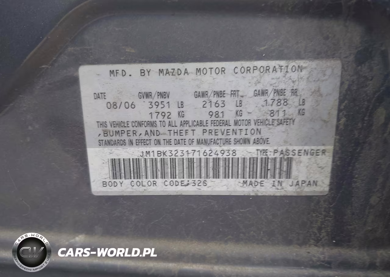 2007 Mazda Mazda3 S Touring VIN:JM1BK323171624938 - 9