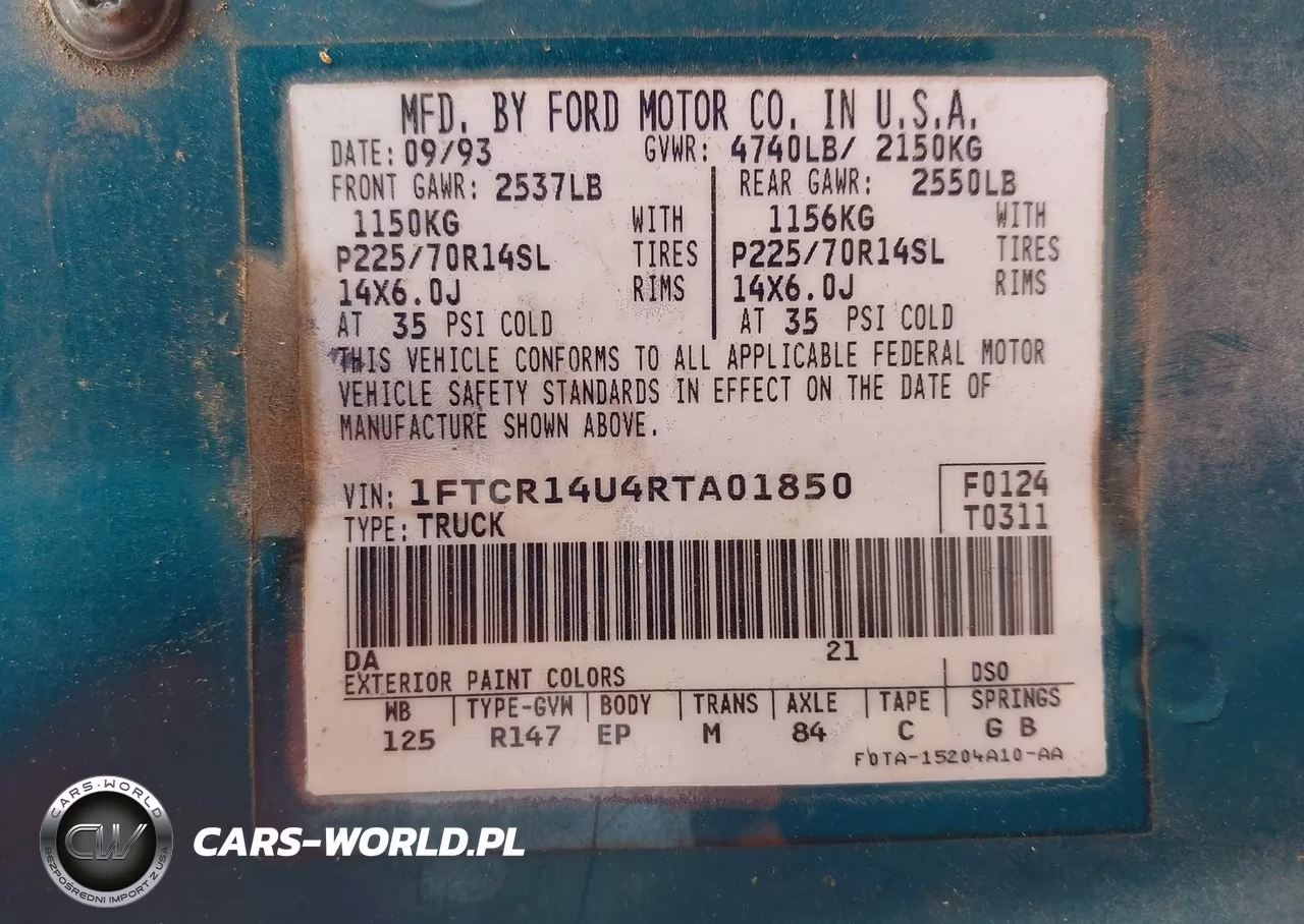 1994 Ford Ranger Super Cab VIN:1FTCR14U4RTA01850 - 9