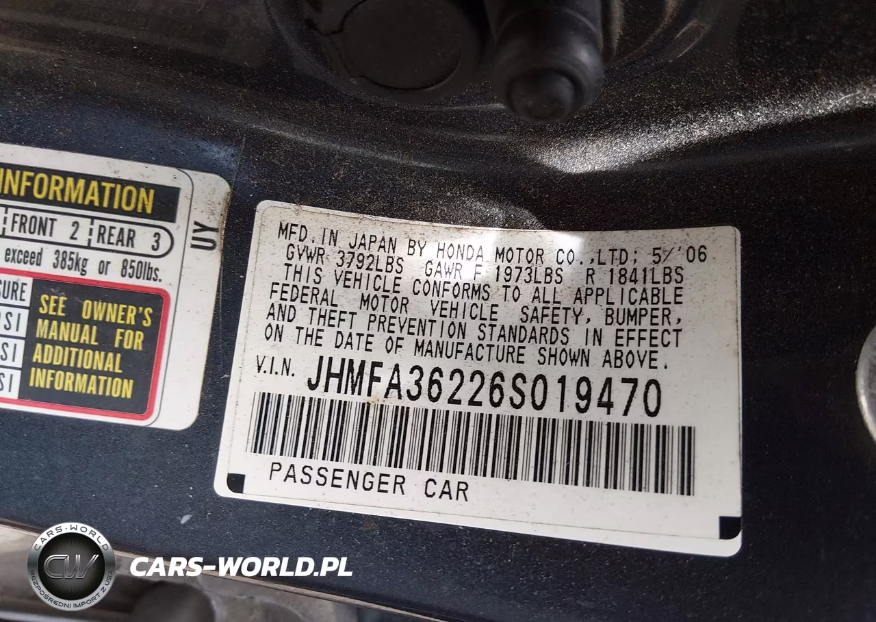 2006 Honda Civic Hybrid VIN:JHMFA36226S019470 - 9