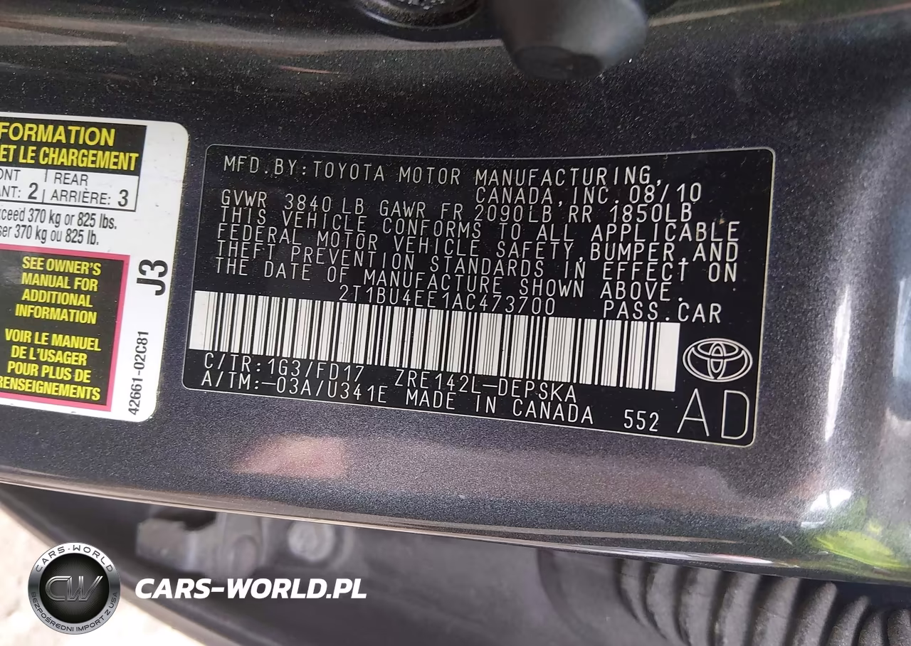2010 Toyota Corolla S VIN:2T1BU4EE1AC473700 - 9