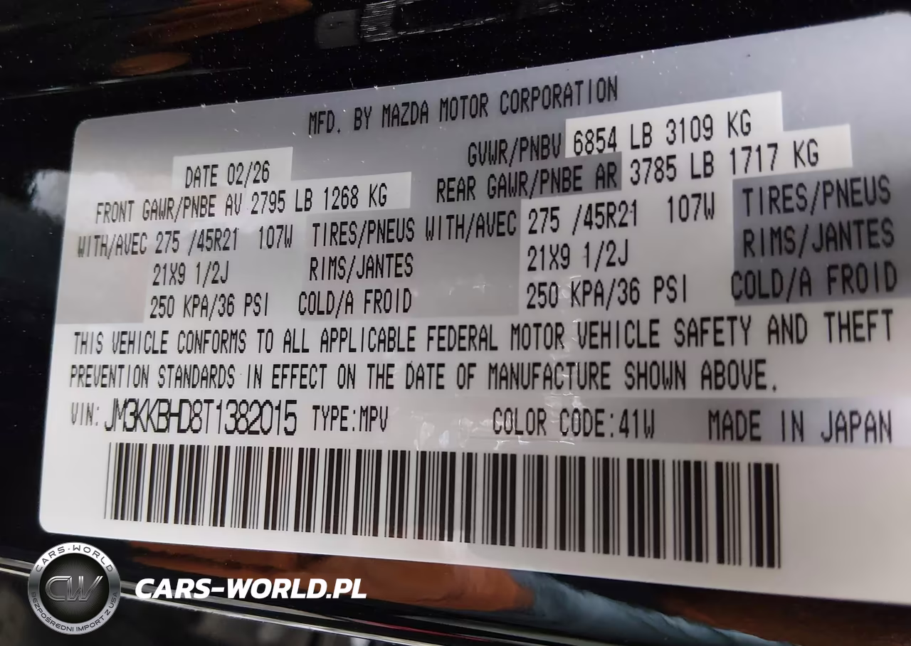 2026 Mazda Cx-90 3.3 Turbo Preferred VIN:JM3KKBHD8T1382015 - 9