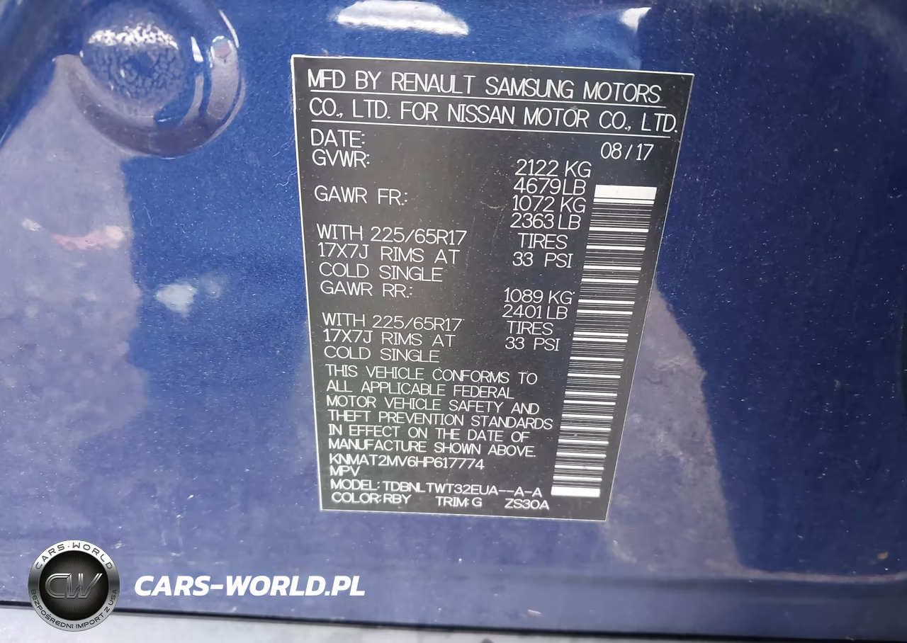2017 Nissan Rogue Sv VIN:KNMAT2MV6HP617774 - 9
