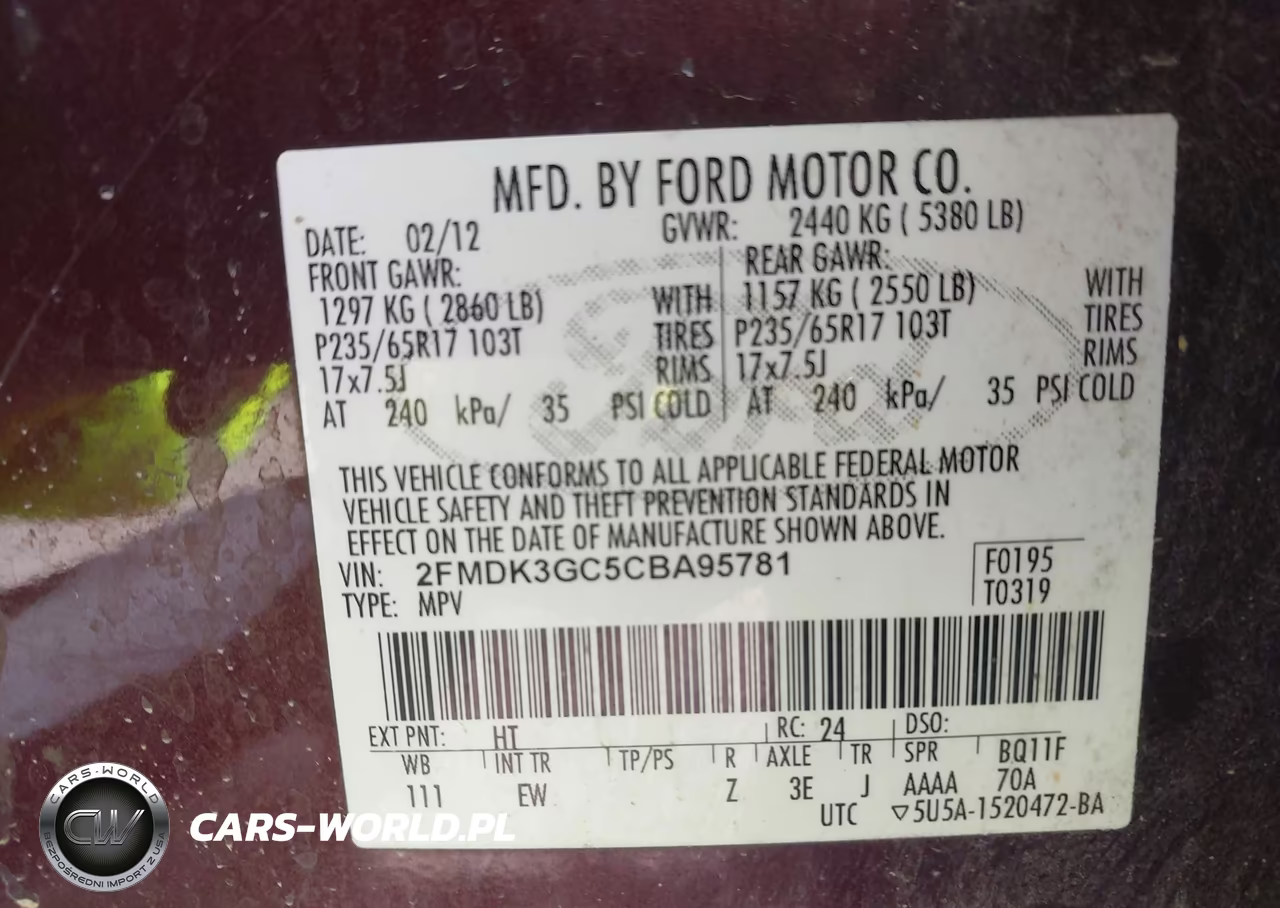 2012 Ford Edge Se VIN:2FMDK3GC5CBA95781 - 9