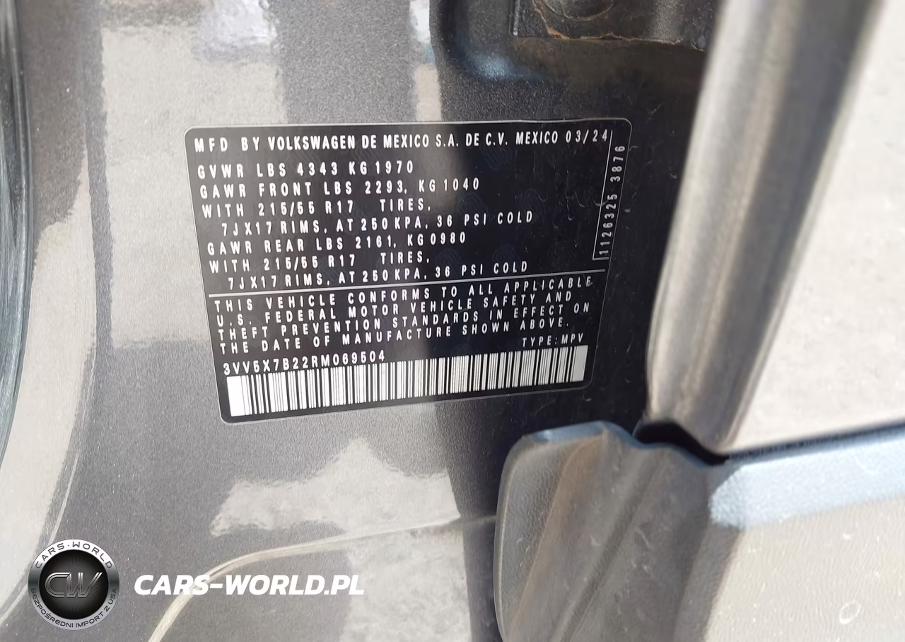 2024 Volkswagen Taos 1.5T S VIN:3VV5X7B22RM069504 - 9
