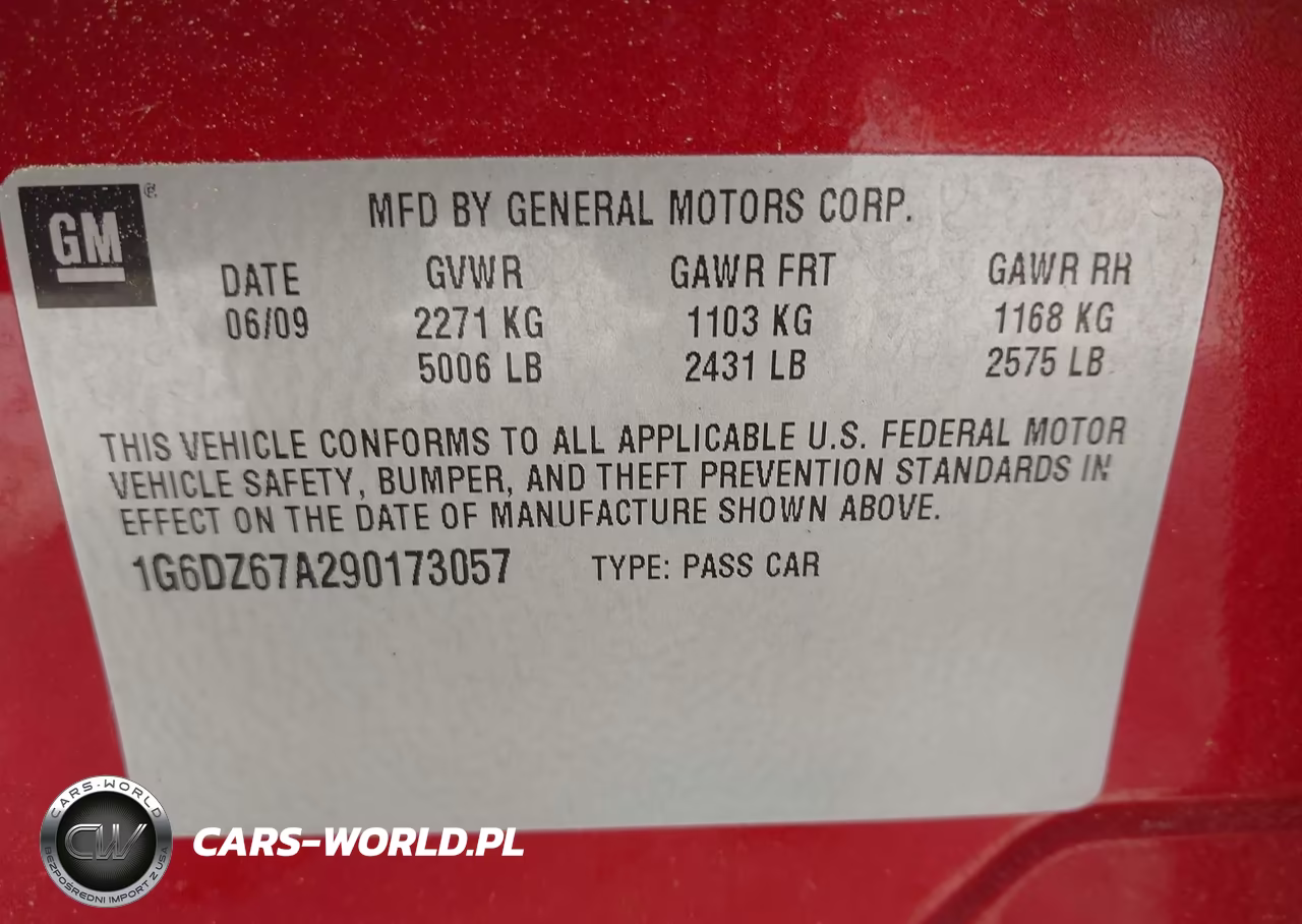 2009 Cadillac Sts Rwd W-1Se VIN:1G6DZ67A290173057 - 9