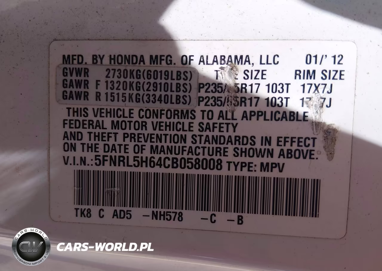 2012 Honda Odyssey Ex-L VIN:5FNRL5H64CB058008 - 9