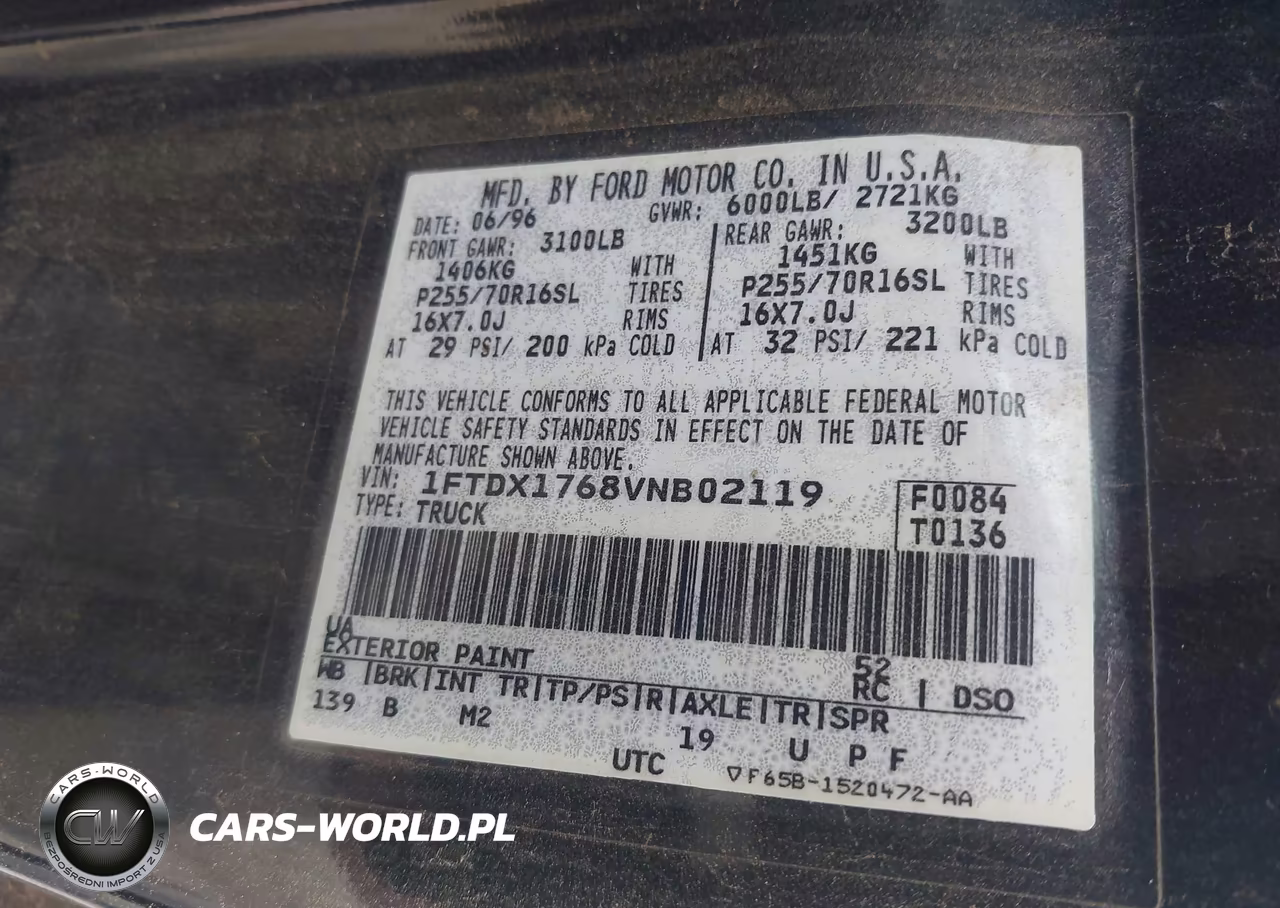 1997 Ford F-150 Standard Lariat-Standard-Xl-Xlt VIN:1FTDX1768VNB02119 - 9