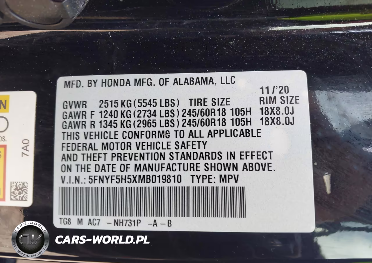 2021 Honda Pilot 2Wd Ex-L VIN:5FNYF5H5XMB019810 - 9