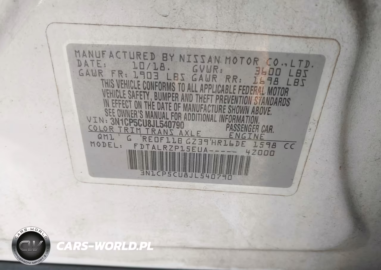 2018 Nissan Kicks S VIN:3N1CP5CU8JL540790 - 9