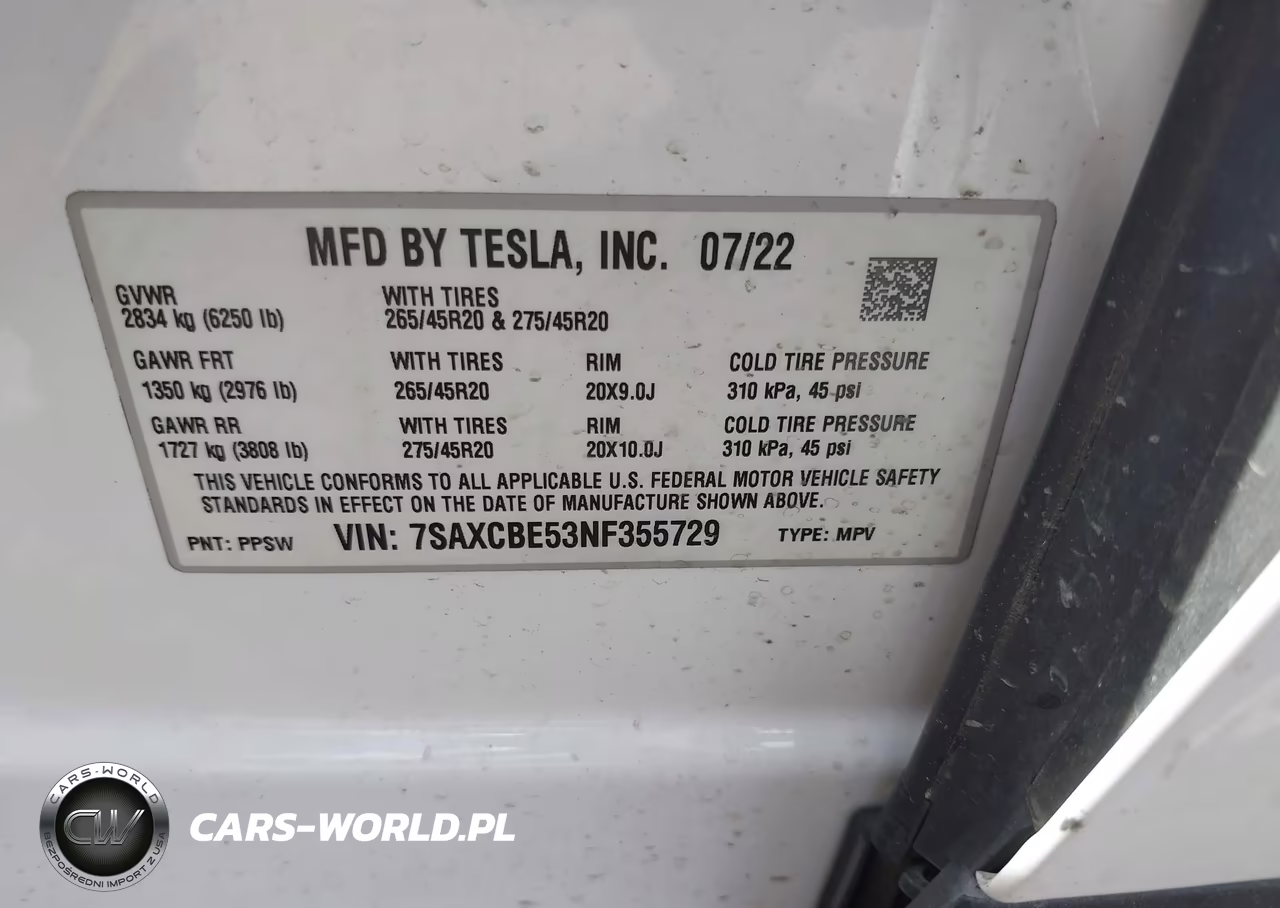 2022 Tesla Model X Dual Motor All-Wheel Drive VIN:7SAXCBE53NF355729 - 9