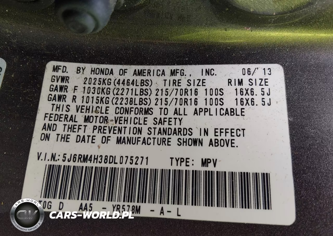 2013 Honda Cr-V Lx VIN:5J6RM4H38DL075271 - 9