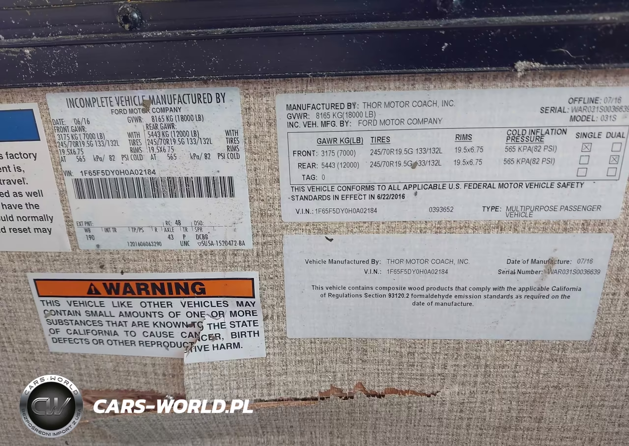 2017 Ford F53 VIN:1F65F5DY0H0A02184 - 9